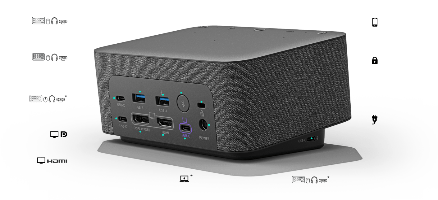 Logi Dock con porte contornate.