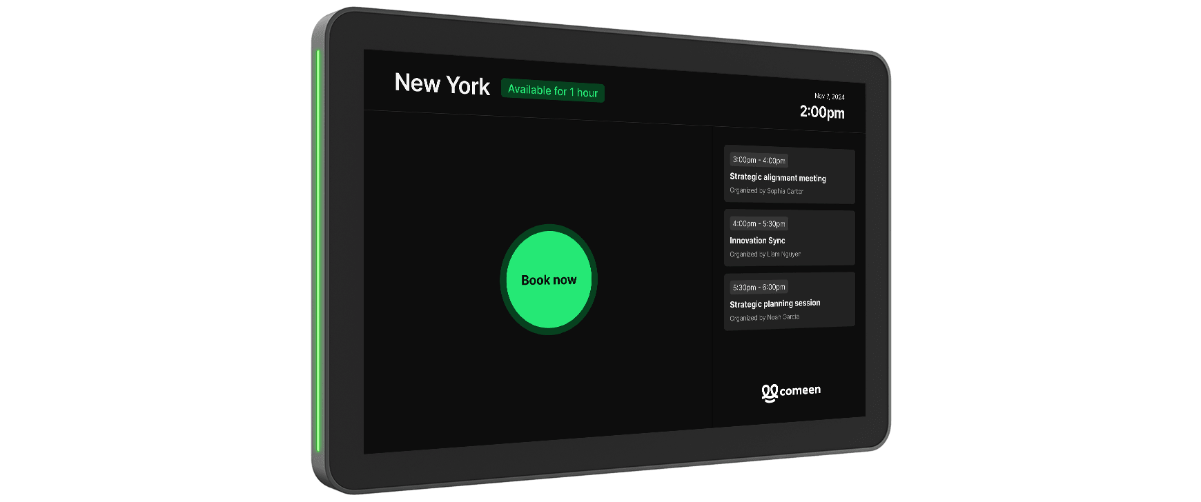 Comeen meeting room touch controller, Available display.