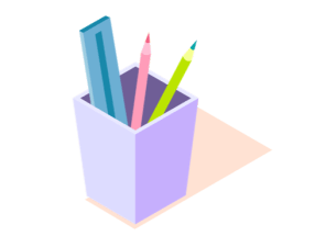 Pencil holder graphic